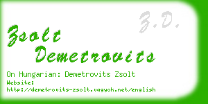 zsolt demetrovits business card